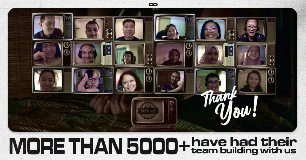 collage of players in zoom session - virtual team building